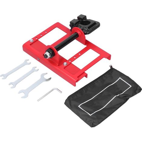 Moulin à tronçonneuse rouge, coupe verticale, fournitures durables pour le travail du bois, portables pour les opérations de menuiserie (1/5)
