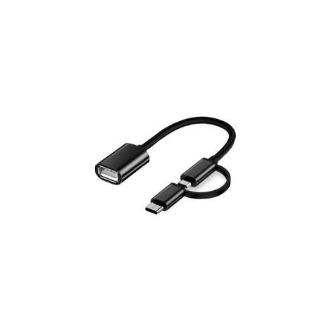 USB-C/Micro-auf-USB-OTG-2-in-1-Adapterkabel, USB zu Android, kompatibel mit MacBook Pro, Android, Google, Samsung Galaxy S21, S22, S23, Note 20/10, A53 und mehr, Schwarz – Crezuo