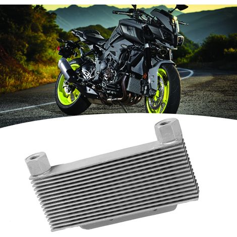 Motorölkühler aus silberfarbener Aluminiumlegierung, 15 Reihen, universelles Motorradteil (1/5)