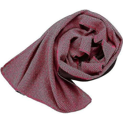 Serviette de jogging rafraîchissante et absorbante, couleur unie-Rose Red