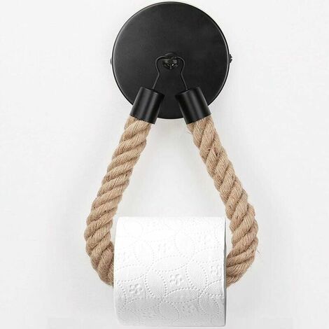 Porte-rouleau de papier toilette vintage Noir. (1/5)