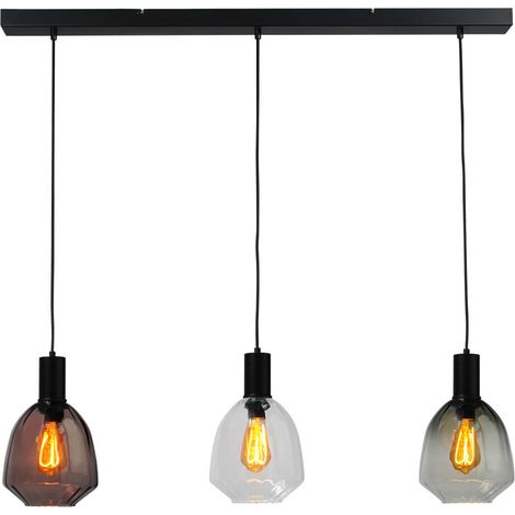 Lampe suspendue 3 lumières - noire - Porto avec des lunettes Nicolette - 2711-05-05-100-3-234 (1/3)