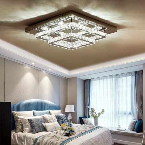 Modern LED Ceiling Light Crystal Chandelier Lamp, 40CM Cool White (1/5)