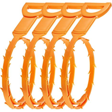 Vidange Hair Remover Clog, Paquet de 4 Égoutter Serpent Équipement/Auger Outil de Nettoyage de Type (1/5)