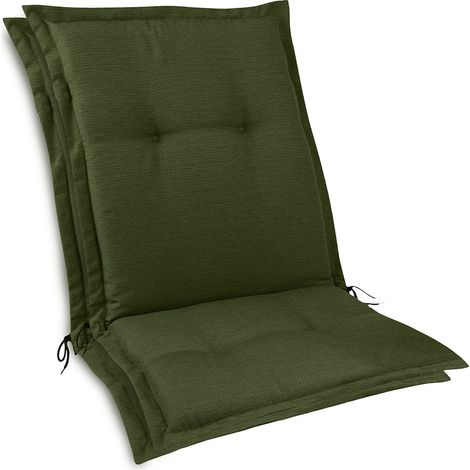 Lot de 2 coussins d'assise pour chaises de jardin à dossier bas HighLux 105 x 50 x 7 cm, vert foncé (1/5)