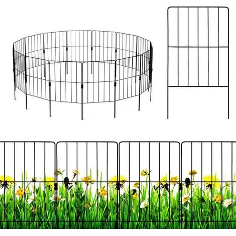 Clôture de jardin décorative en métal, 15 panneaux pliables avec connecteurs pivotants pour jardin, potager et parterre (1/2)
