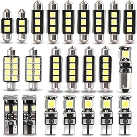 Kit Ampoules LED Voiture 23pcs Sans Erreur – Blanc Xénon 6000K T10 W5W & C5W 31/36/42mm, Éclairage Intérieur Auto, Plafonnier, Coffre, Plaque Compatible avec VW Ford Honda kit led voiture interieur (1/5)