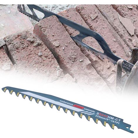 Lame de scie alternative en alliage pour la coupe du béton poreux, de la brique rouge, du fibrociment et du plastique renforcé de fibres de verre S0243 (1/5)