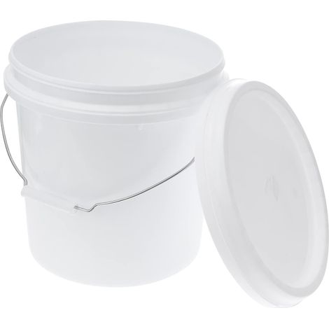 Weißer Kunststoffeimer mit luftdichtem Deckel für Getreide, Tierfutter, Farbe, industrielle Lagerung
