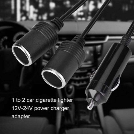 Adaptateur allume-cigare double - ZOR - Prise femelle 12 volts - Chargeur voiture - Fiche mâle à 2 voies (1/4)