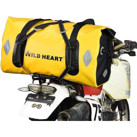 Motorrad Tasche wasserdicht 55-77L mit Reflektoren und Entlüftungsventil Gelb (1/5)