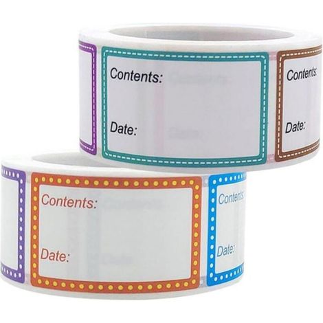 Étiquettes Autocollantes Congélation - 1000 Pièces - 25 x 40 mm - Papier - Pour Contenants Alimentaires et Cuisine - 2 Rouleaux (1/4)