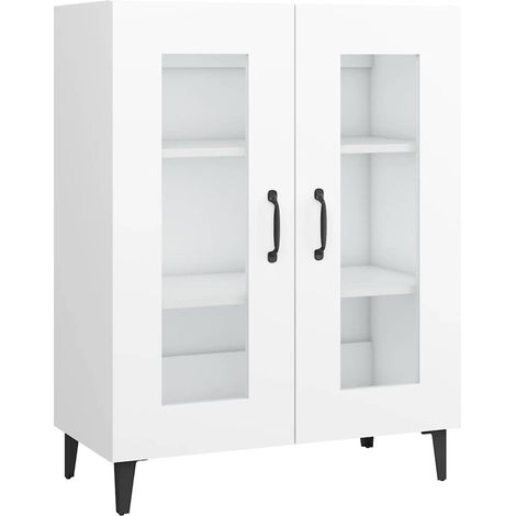 Buffet Commode Armoire Luxueux, pour Salon Chambre Entrée Cuisine, Blanc 69,5x34x90 cm Bois d'ingénierie OIB1774E (1/5)