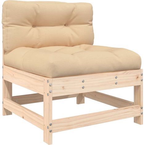 Canapé central,Canapé d'extérieur,Sofa de jardin avec coussins bois de pin massif CFW440310 (1/5)