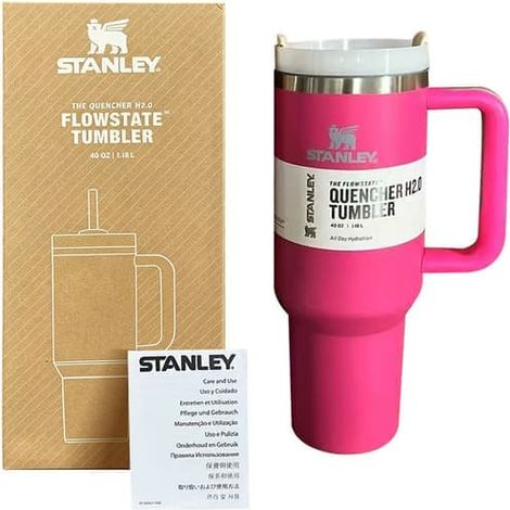 Grande tasse isotherme de 1,2 L en acier inoxydable avec poignée et paille, idéale pour les voyages en voiture (rose foncé).