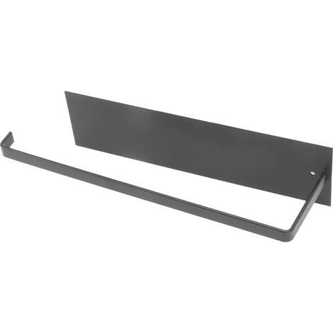 Porte-serviettes en papier élégant, Simple, robuste, support à rouleaux auto-adhésif pour cuisine, armoires de salle de bains, noir (1/5)