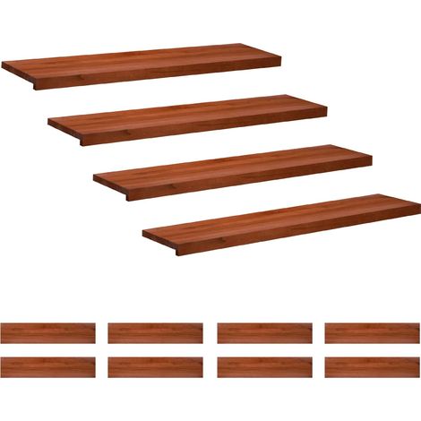 Marches d'escalier 12 pièces 110 x 25 x 2 cm Marron vidaXL