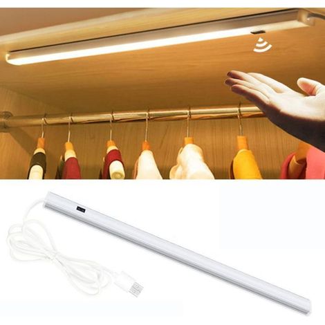 Bande lumineuse LED sous-meuble de 50 cm avec capteur USB, éclairage d\'armoire, éclairage de cuisine, blanc (1/3)