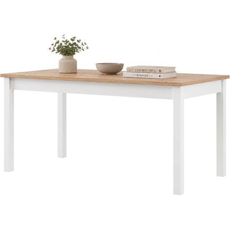Fester Tisch Senn, 8 Plätze, Rechteckig, Holzstruktur Eiche Knoten, 160x80x77h cm Braun Eiche Knoten