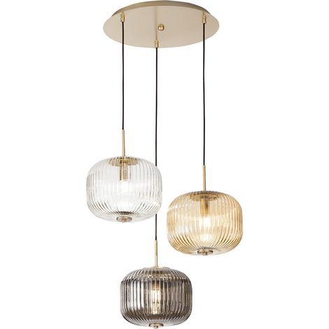 Suspension moderne en verre et métal Odette (1/2)