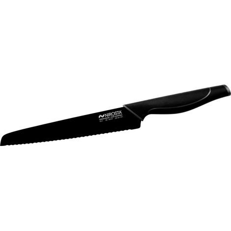 Nirosta Coltello per pane, Linea Wave in acciaio inossidabile con rivestimento antiaderente nero 20cm (1/5)