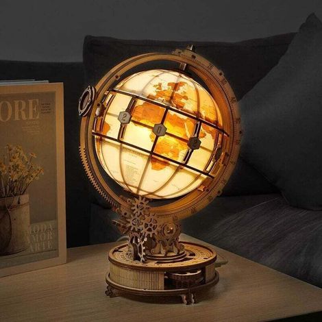 Veilleuse Rowood Puzzles 3D pour Adultes, Lampes de Nuit Globe en Bois avec USB pour Noël et Cadeau d'Anniversaire (1/5)