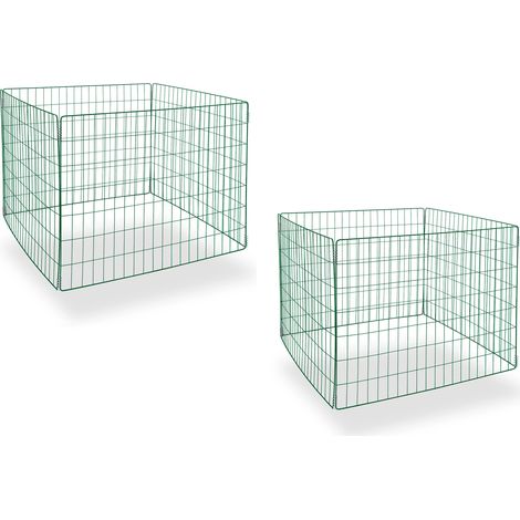 2 Stk Metallkomposter Komposter Kompostieren Gartenabfälle Schnittgut Metall Garten (1/5)