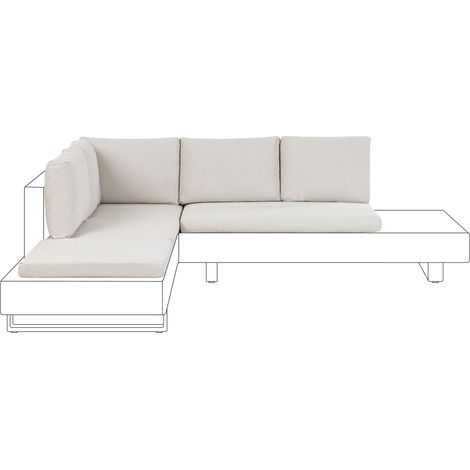 Beliani – Housses de coussin pour salon de jardin – Hydrofuge et résistant aux UV – Polyester 100% – Facile à nettoyer – Blanc cassé – Lot de 7