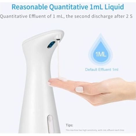 Distributeur automatique de savon liquide de 200ml - blanc - piles - Induction intelligente sans contact - pour le lavage des mains (1/4)