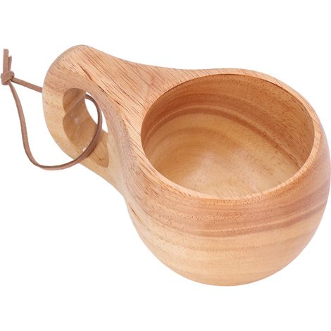 Gobelet en bois de 200 ml avec trou et anneau de suspension, tasse à lait et à café, gobelet portable pour la maison et le bureau (1/5)