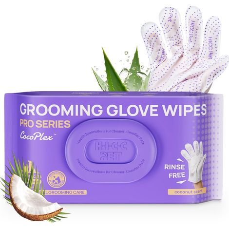 HICC PET 20 x 20 x Pro Cleaning Cloths, Water Free Cleaning Gloves with Double-Sided Texture for Puppies, Dogs (1/5)