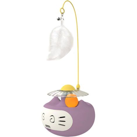 Jouet à rouler pour chat et bâtonnet à taquiner – Jouet interactif pour chat et accessoire pour animaux de compagnie – VioletViolet (1/5)