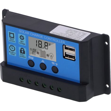 Contrôleur bidirectionnel MOS 10 A 12 V 24 V pour panneaux solaires et batteries au plomb-acide (modulation de largeur d'impulsion, PWM, 3 segments) (1/5)