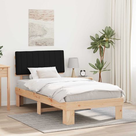 Bettgestell mit gepolstertem Kopfteil Schwarz 100 x 200 cm (1/5)