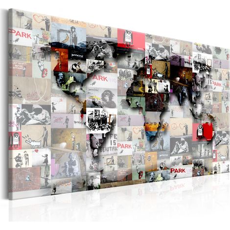 Quadro - Map: Banksy inspiration - 60x40 (1/4)