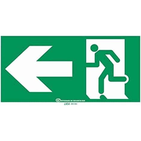 ETIQUETTE SORTIE DE SECOURS PORTE À GAUCHE - SIGNALISATION RÉGLEMENTAIRE URA URA956662