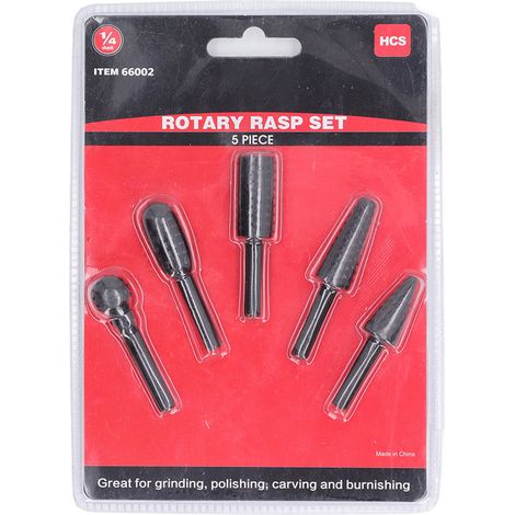 Ortviai Jeu de 5 fraises rotatives pour meuleuse à bois, tige 6,35 mm, alliage de carbure de tungstène (1/5)