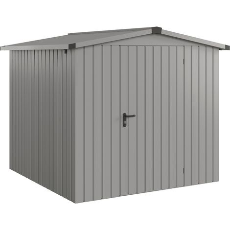 Hörmann Ecostar Metall-Gerätehaus "Euroline Trend" mit Satteldach ESD 5, graualuminium, 214 x 214 cm, 1-flüglige Tür