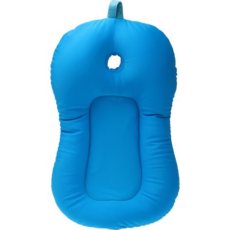 Tapis de bain pour bébé, coussin de baignoire pour nouveau-né, doux et antidérapant, oreiller de bain pour nourrisson, bleu, 37 x 57 cm (1/5)