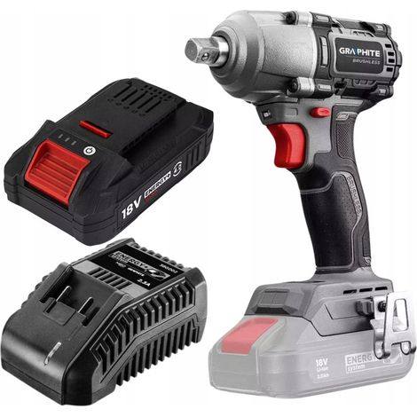 Juego de llave de impacto inalámbrica sin escobillas de 450 Nm + batería de 4 Ah, cargador