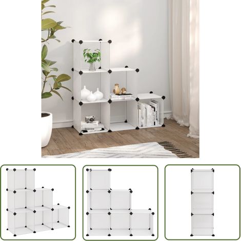 The Living Store Cubes de rangement 6 pcs Transparent PP - Cube De Rangement - Étagère Murale - Rangement Intérieur - Meuble Rangement - Organisateur Tiroir (1/5)