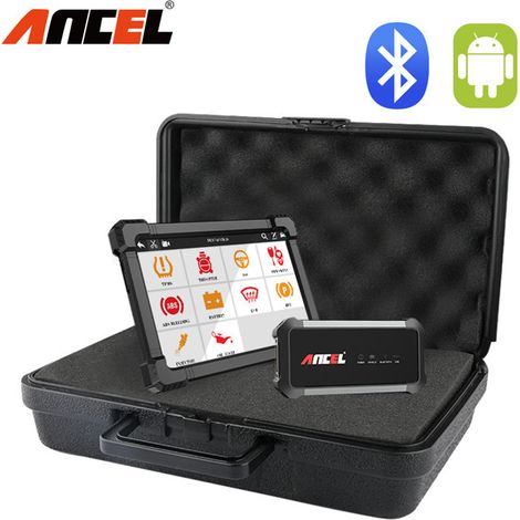 Valise diagnostic automobile ANCEL X7 tous systèmes ECU, scanner OBD2 multimarques 10 fonctions de réinitialisation entretien, écran tactile multilingue outil garage professionnel température -20°C à (1/5)