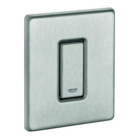 Plaque de couverture 42377 avec bouton-poussoir en acier inoxydable (1/2)