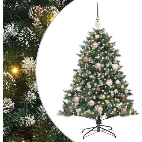 Sapin de Noël artificiel vert, 120 cm, en PVC, plastique et acier. (1/5)