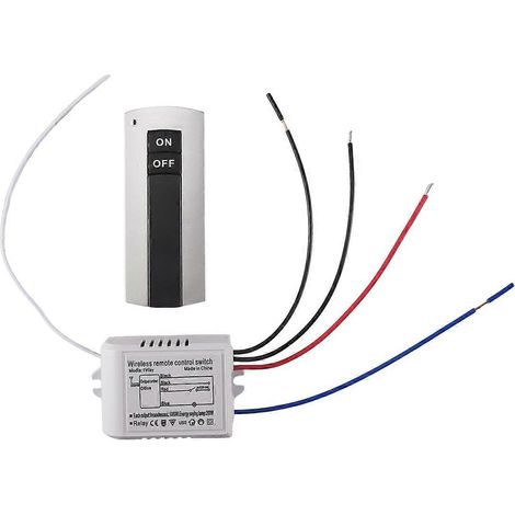 1 Way ON/OFF 220V Wireless Remote Control Switch Digital Remote Control Switch for Lamp & Light HT03 White (1/5)