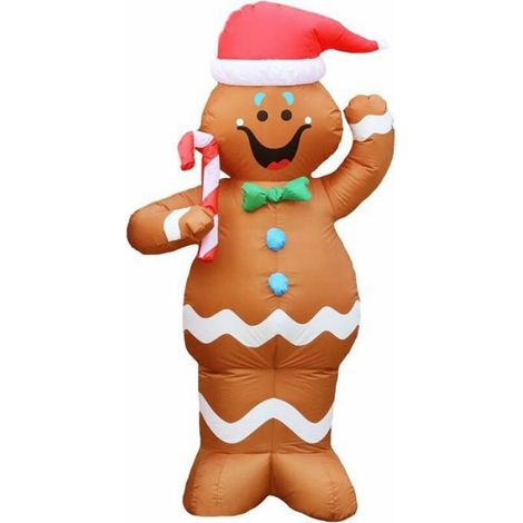 Bonhomme De Pain D épices - Gonflable Extérieur - 1,5 M - Avec Led Intégrée - Pour Jardin Terrasse Pelouse - 1 Pièce (1/5)