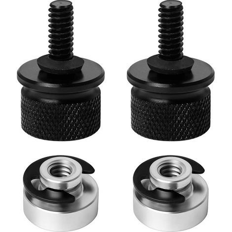 Kit de tornillos de montaje de asiento de 2 piezas para sillines Harley Davidson, pernos de montaje del asiento, tornillos de montaje traseros para motocicleta, fabricados en aleación de aluminio negr (1/5)