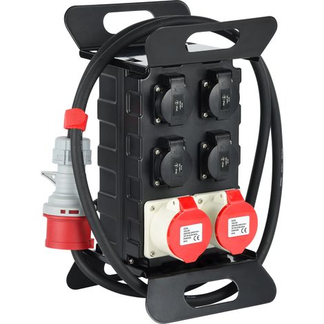 Electraline 60428 Quadro Elettrico Di Distribuzione Portatile Con Interruttore Differenziale Di Sicurezza, Nero, 20 m (1/3)