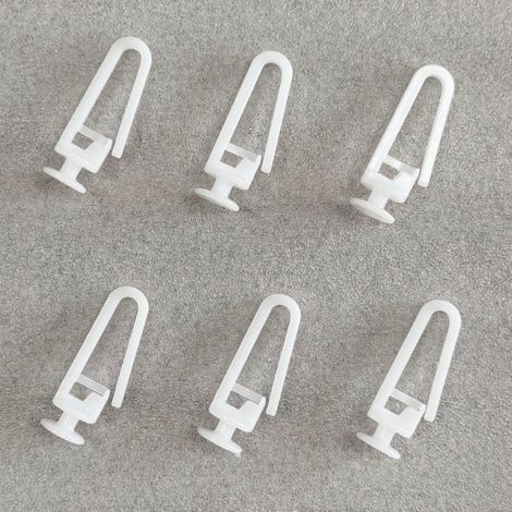 Zubehör für Gardinenschienen, Aufhängerollen, Haken, Kunststoffrollen, Cliprollen, kleine Haken, universelle Nano-Haken für gerade, gebogene und verschiebbare Schienen (36 Stück) (1/5)