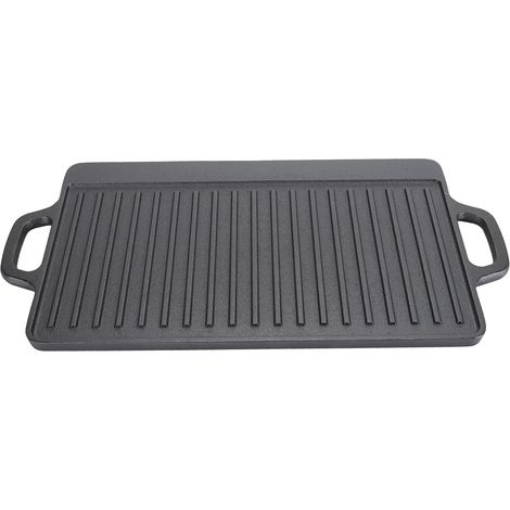 Grille rectangulaire en fonte, multifonctionnelle, sûre et spacieuse, double face, pour barbecue à gaz, 44 x 23 x 2 cm / 17,3 x 9,1 x 0,8 po (1/5)